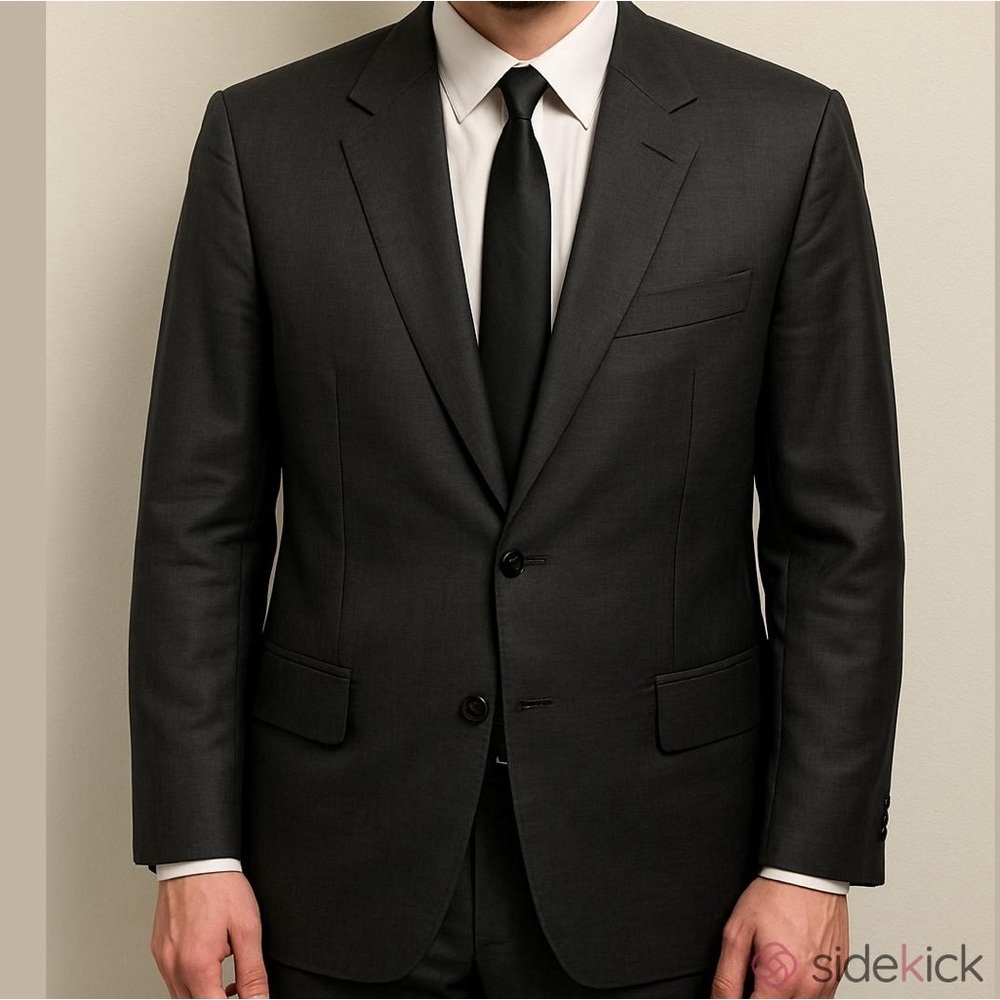 HUGO BOSS wool suit jacket blazer lined Reda woven in Italy dark grey size 42L